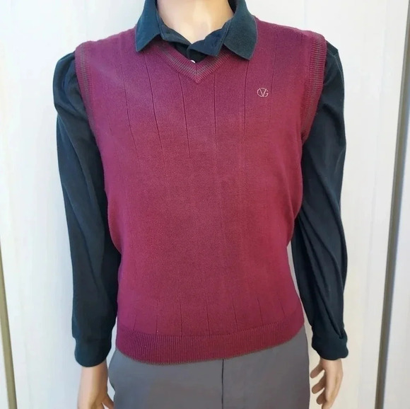 Giovanni Valentino Italy Mens Burgundy Vest Size Medium - Picture 11 of 13